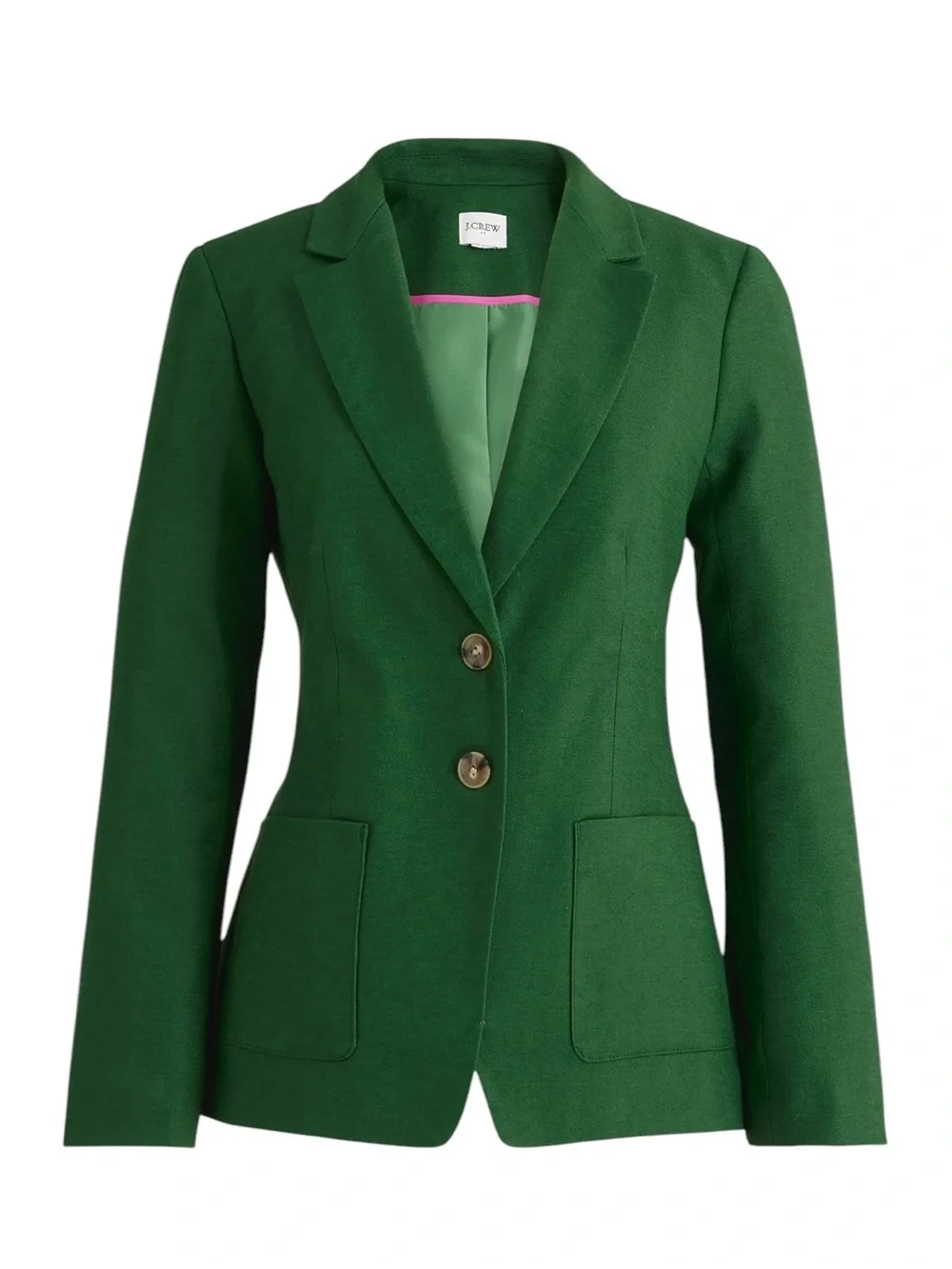 J. Crew Factory Women’s Green Refined linen-blend blazer Preppy Classic Size 4